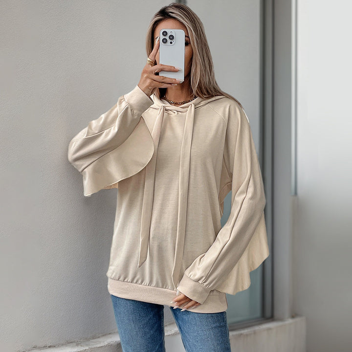 Women's Casual Oversize Hoodie with Hood, Long Drawstrings and Raglan Sleeves Mune Fashion