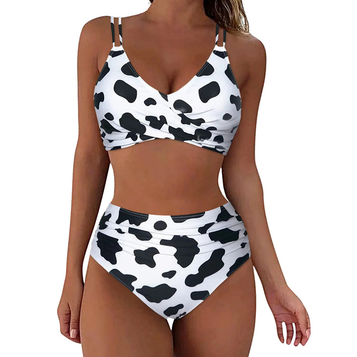 Ladies Trendy High-Cut Bikini with Ruffles Mune Fashion