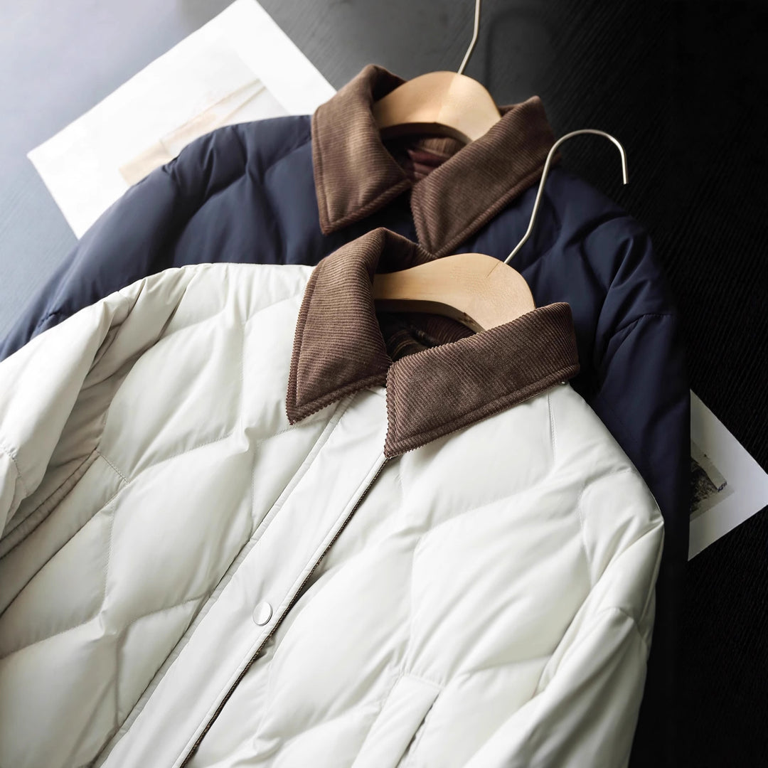 Women's quilted jacket with checkered accents Mune Fashion
