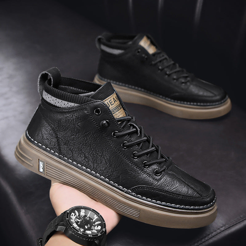 Women High Sneakers made of genuine leather with a sturdy profile and cushioned sole Mune Fashion