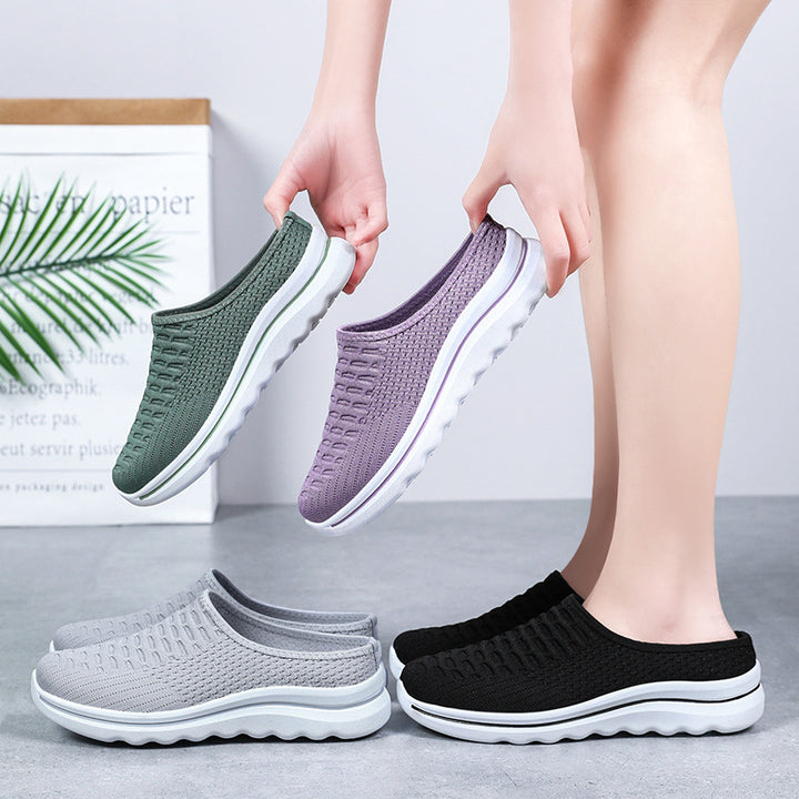 Women's seamless knitted comfort mule with breathable 3D mesh upper and shock-absorbing lightweight profile sole Mune Fashion