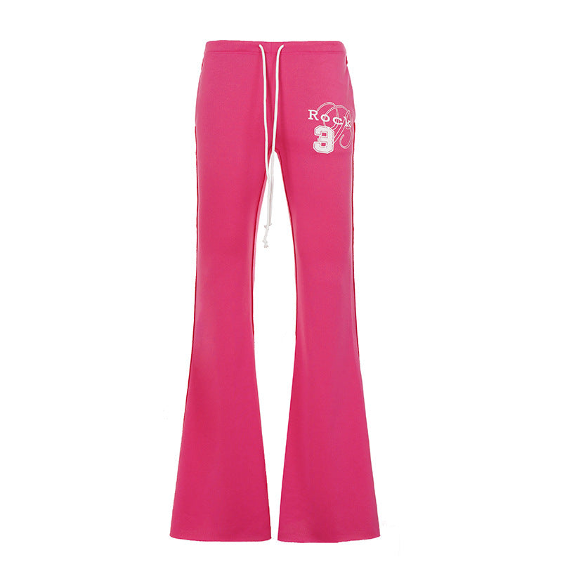 Ladies nan flared sweatpants with extra wide flare, elastic waistband and drawstring Mune Fashion