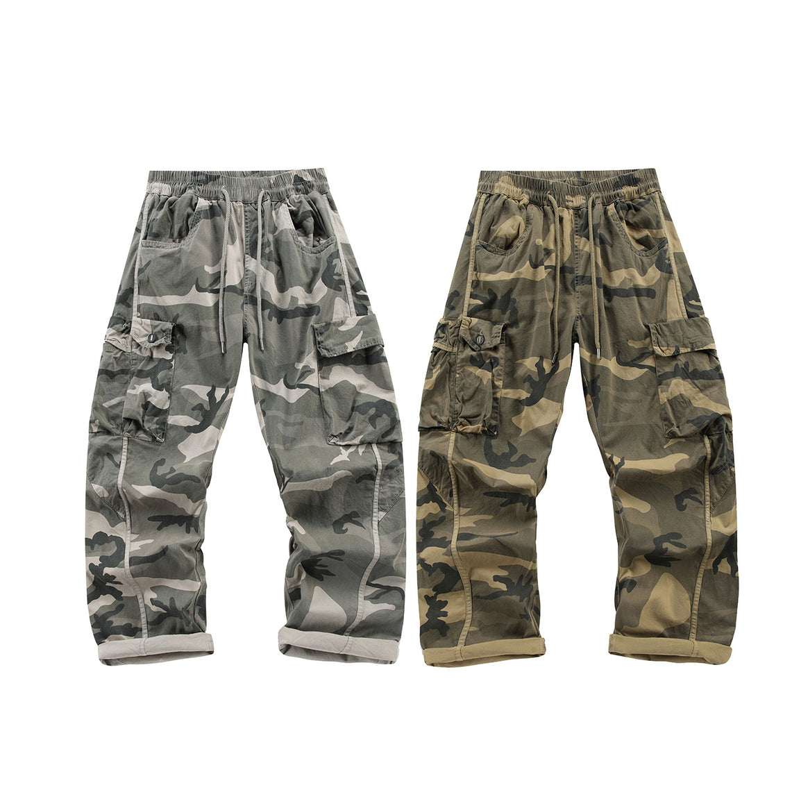 Herren Cargohose mit elastischem Bund, Tunnelzug und Mehrfach‑Taschen Mune Fashion