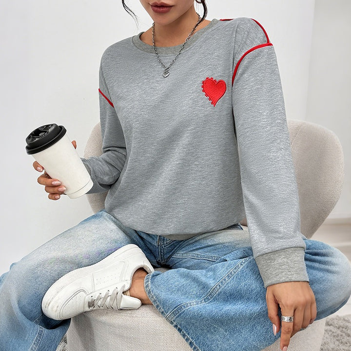 Women Casual Sweater with Heart Design Mune Fashion