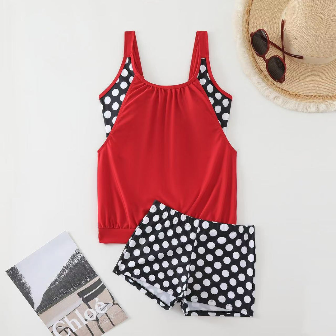 Ladies sporty tankini with polka dot design Mune Fashion