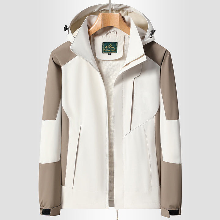 Women Softshell Trekking Jacket with breathable membrane, adjustable hood and colorblock design Mune Fashion