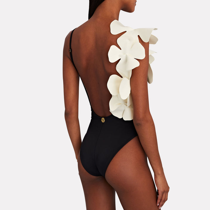 Ladies swimsuit with elaborate 3D flower applications Mune Fashion