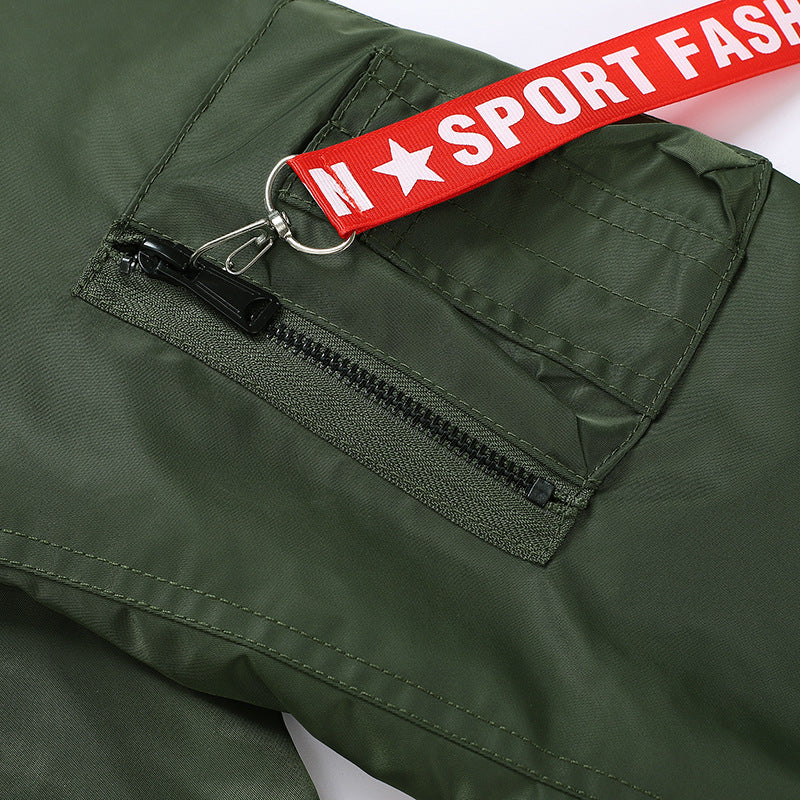 Men's lightweight pilot jacket made of high-tech nylon with sleeve organizer and contrasting interior lining Mune Fashion