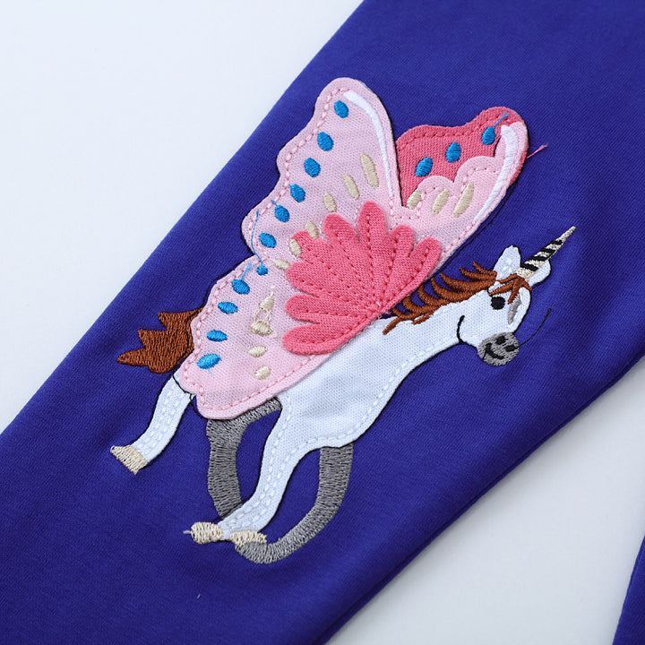Girls leggings with enchanting unicorn and butterfly applications Mune Fashion