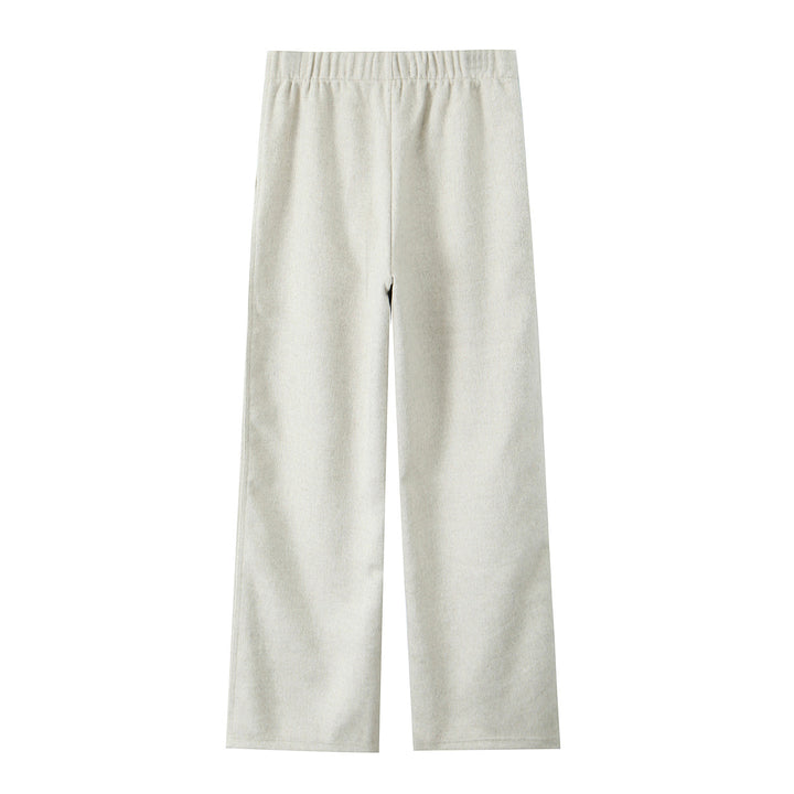 Women's Wide Jersey Pants with High Waist and Elastic Drawstring Mune Fashion