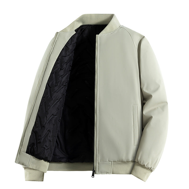 Men's Minimalist Tech Bomber Jacket with Thermally Insulated Quilted Lining and Concealed Zipper Mune Fashion