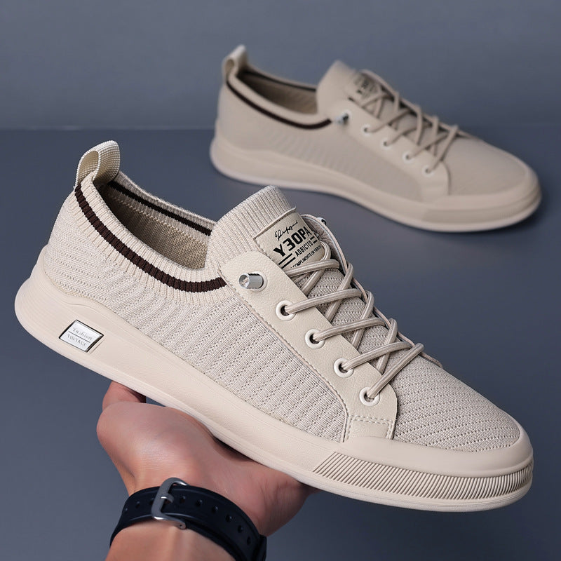 Men's Lightweight Knitted Low-Top Sneaker with Sock-Like Shaft and Cushioned EVA Sole Mune Fashion