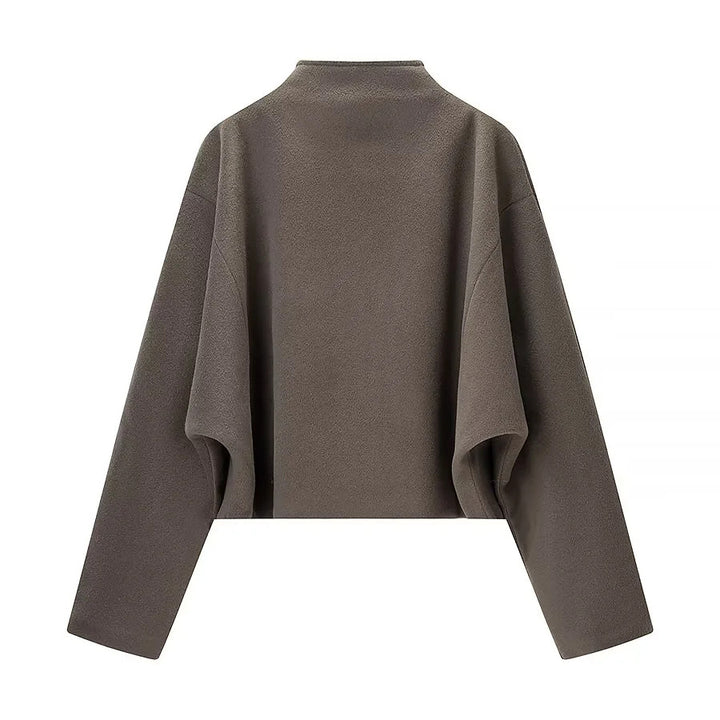Women's nan kastiger Zip-Up Fleece Cardigan with stand-up collar and clean minimal design Mune Fashion