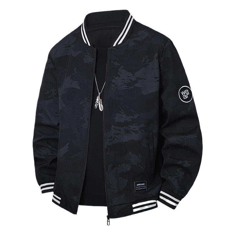 Men's Sporty Bomber Jacket with Contrasting Details Mune Fashion