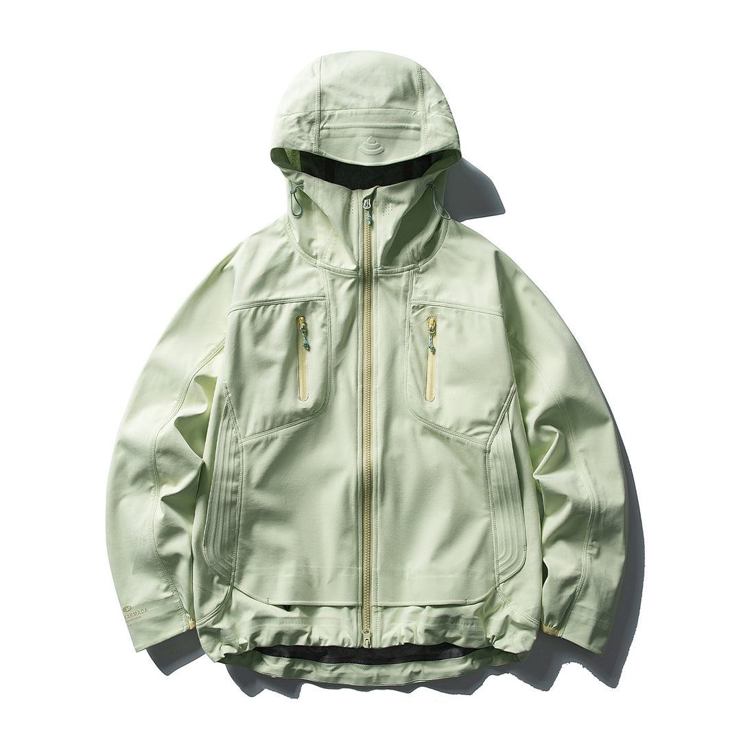 Women's water-repellent softshell jacket with hood and two-way zipper Mune Fashion