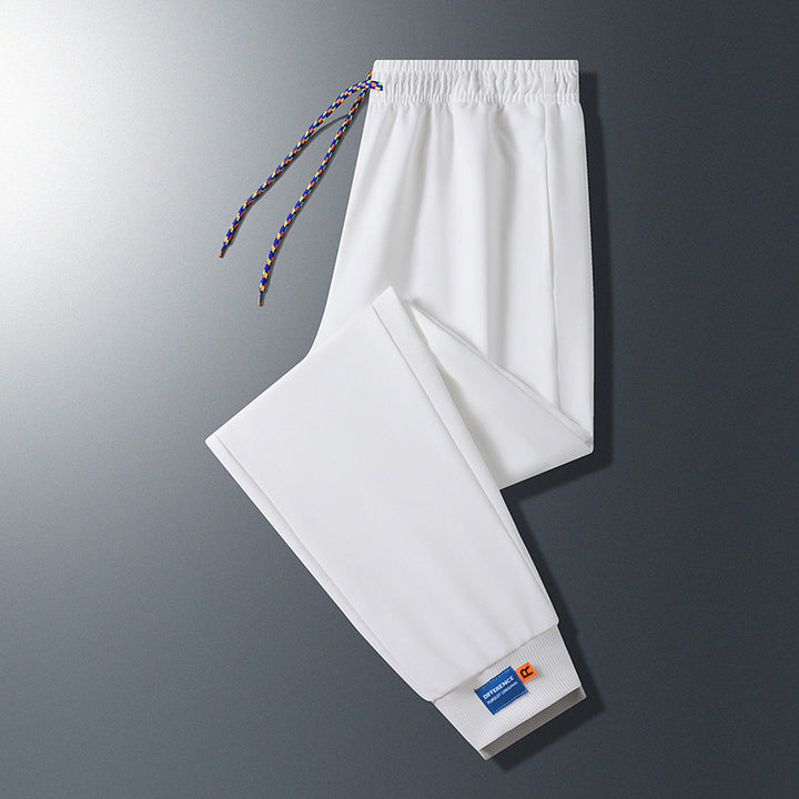Women's sporty training pants with elastic cuffs
