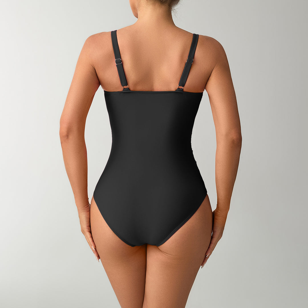 Women's One-Piece Swimsuit with Fashionable Wrap Design and Decorative Carrying Elements Mune Fashion