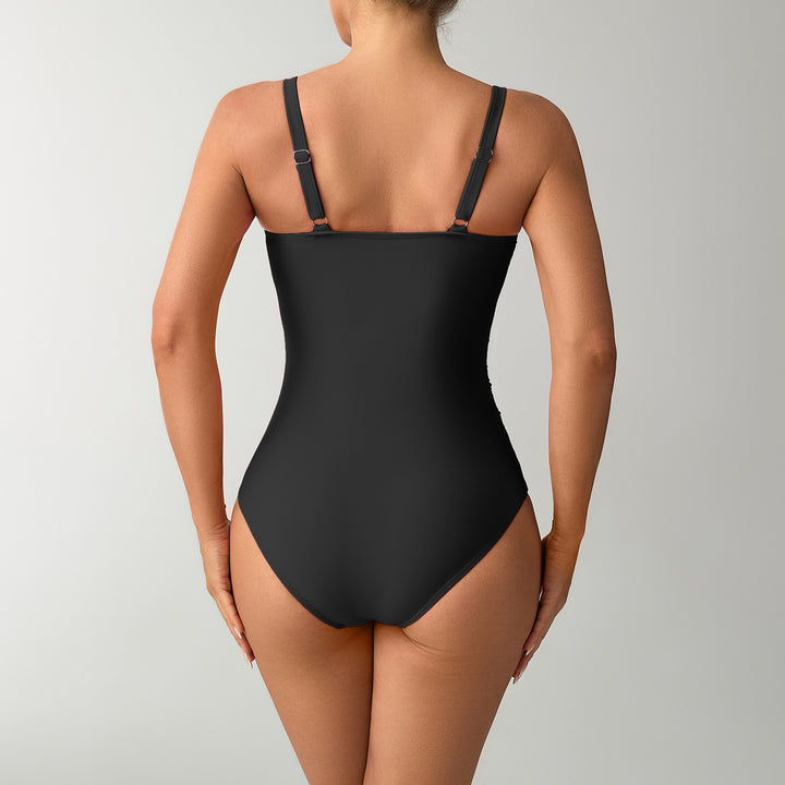 Women's One-Piece Swimsuit with Fashionable Wrap Design and Decorative Carrying Elements Mune Fashion