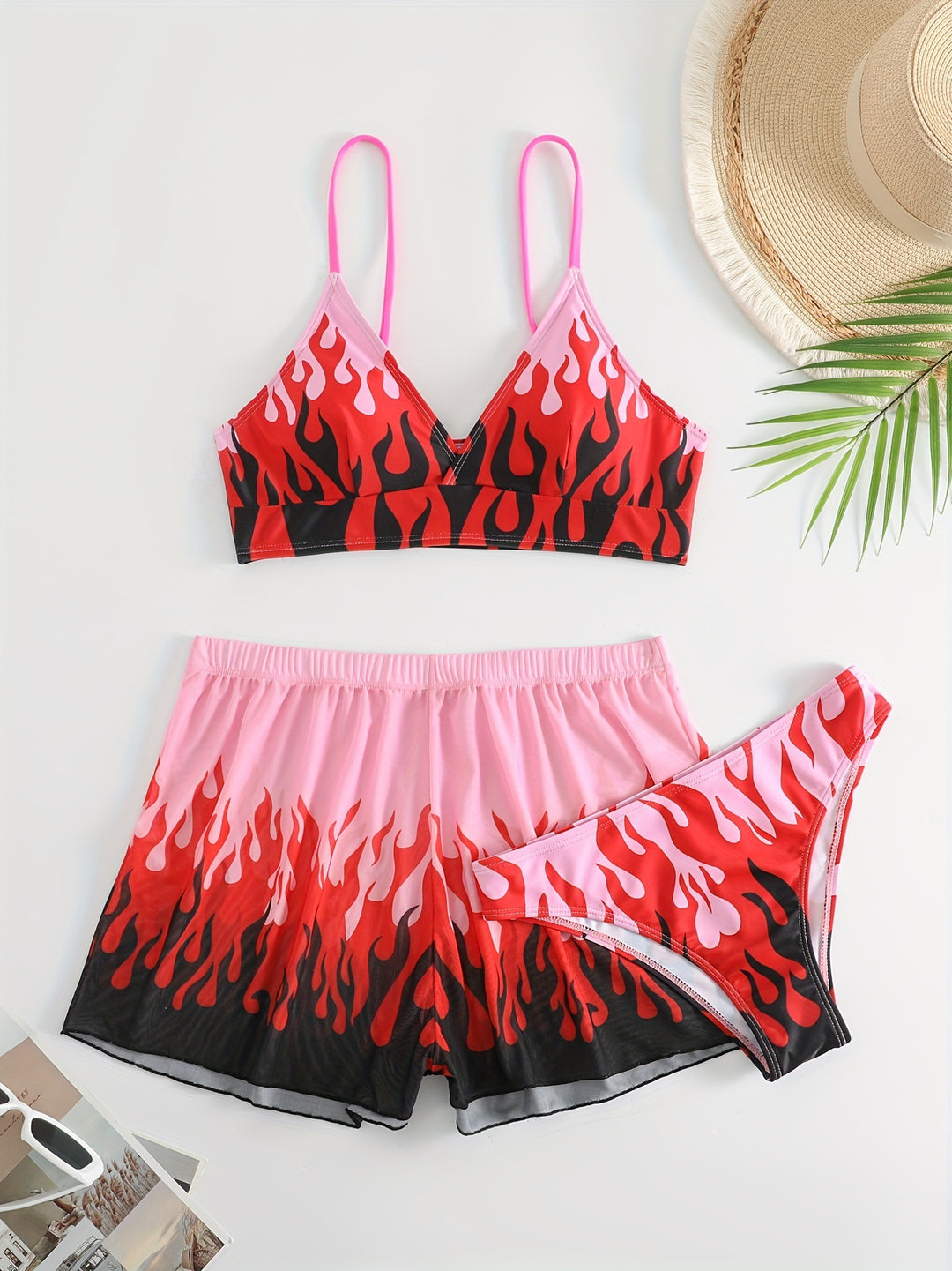 Women Triangular Bikini with exciting flame pattern Mune Fashion