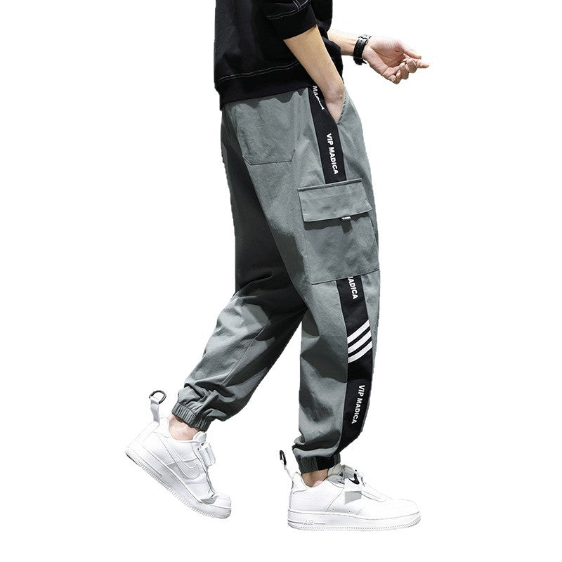 Men's cargo pants with side pockets and elastic waistband Mune Fashion