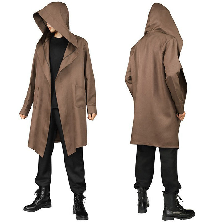 Unisex multi-layered hooded cloak with wide drape and satin ribbon closure Mune Fashion