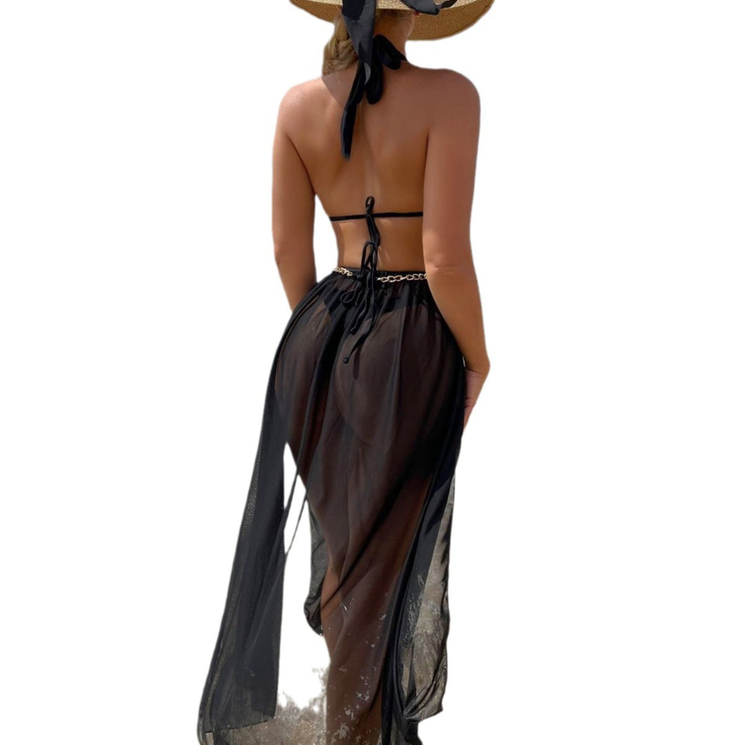 Women's Transparent Beach Cover-Up with Fashionable Accents Mune Fashion