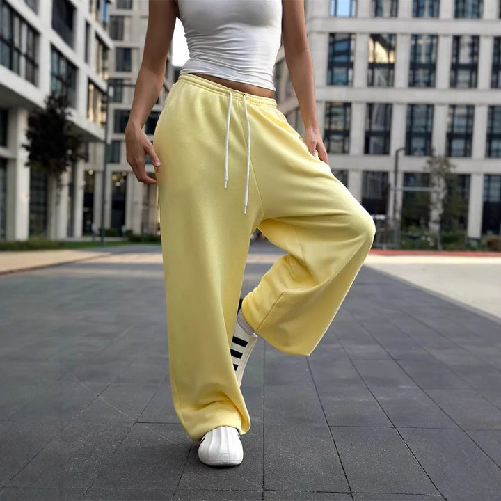 Women's oversized fleece sweatpants with a dropped crotch, drawstring waistband, and casual streetwear fit Mune Fashion