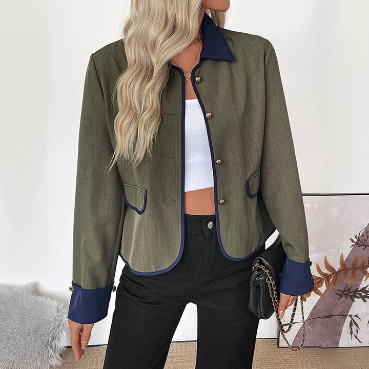 Women's Fashion Blazer Jacket with Contrasting Sleeves Mune Fashion