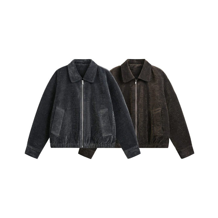 Unisex Boxy Bomber Jacket with Shirt Collar, Front Zipper and Flap Pockets Mune Fashion