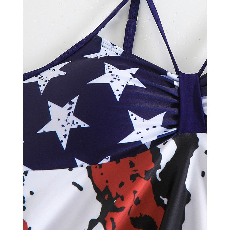 Women's flowing swimsuit with adjustable straps and decorative pattern Mune Fashion