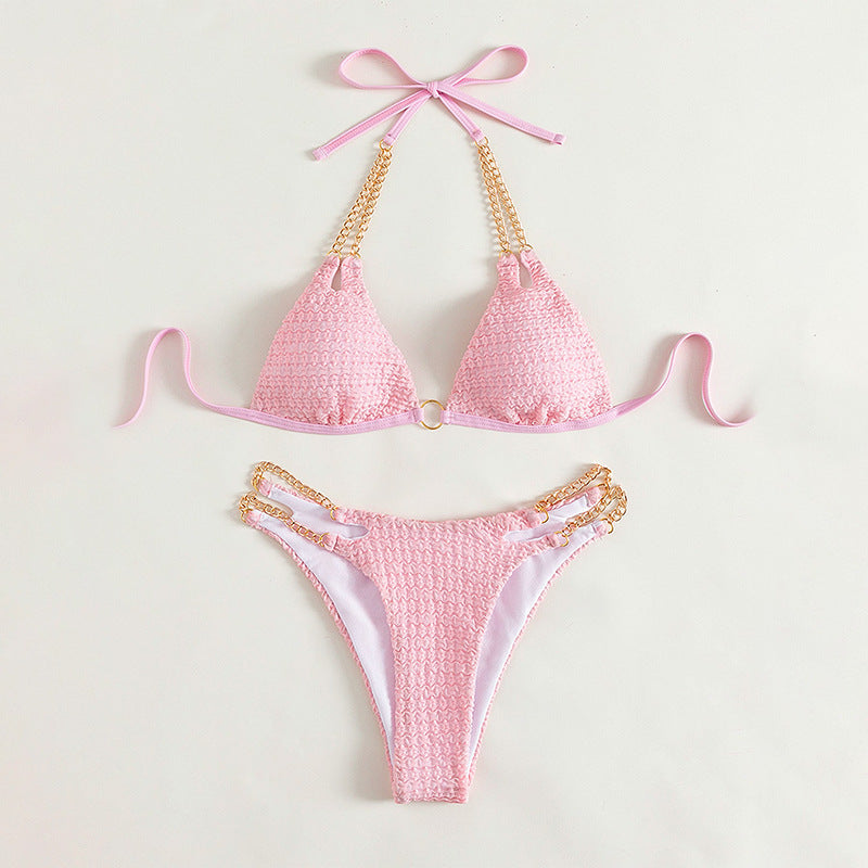 Women's triangle bikini with characteristic chain design Mune Fashion