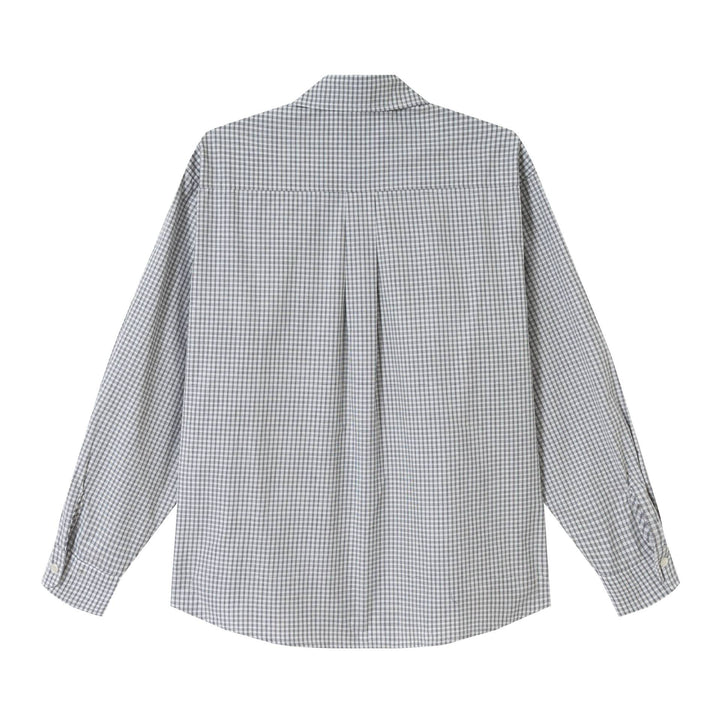 Men's Checked Relaxed-Fit Shirt with Kent Collar, Rounded Hem and Continuous Button Placket Mune Fashion