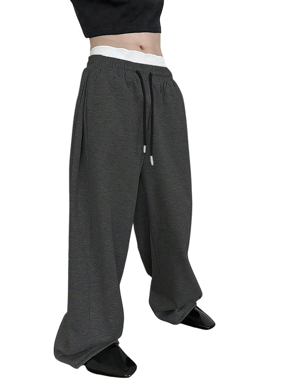 Unisex casual oversized jogging pants with elastic waistband and drawstring Mune Fashion