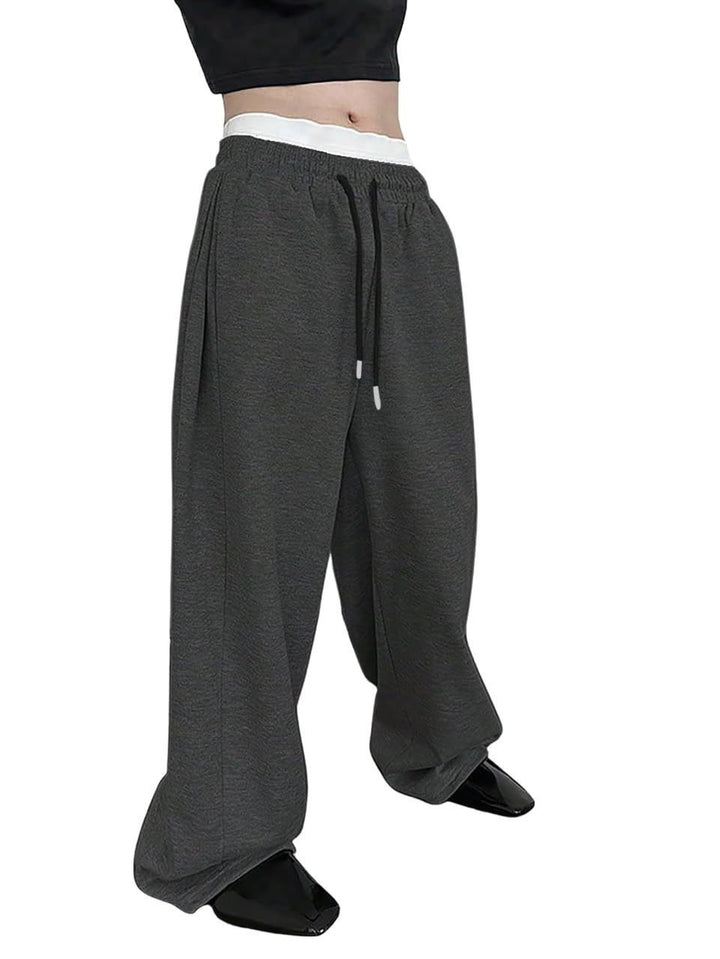 Unisex casual oversized jogging pants with elastic waistband and drawstring Mune Fashion