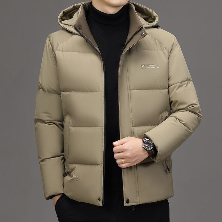 Men's padded stand-up collar jacket with water-repellent surface and zippered pockets Mune Fashion