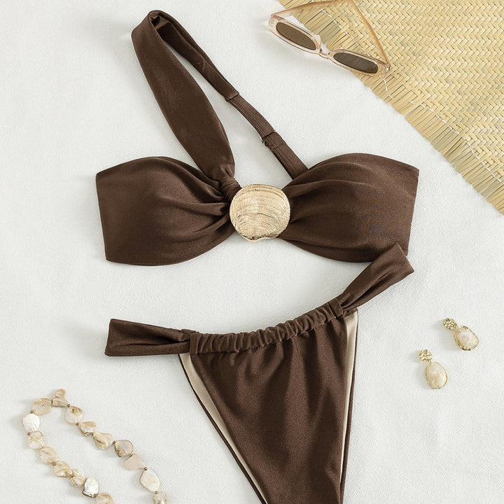 Ladies Bandeau Bikini with chic jewelry detail Mune Fashion