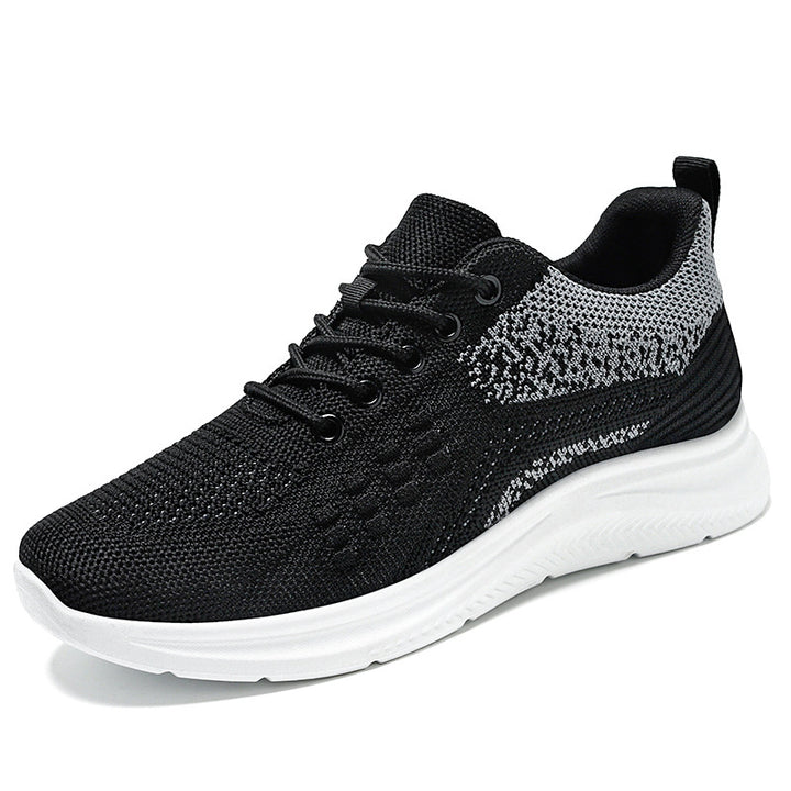 Ladies nan breathable knitted walking sneakers with sock-like shaft, padded heel support and flexible lightweight sole Mune Fashion