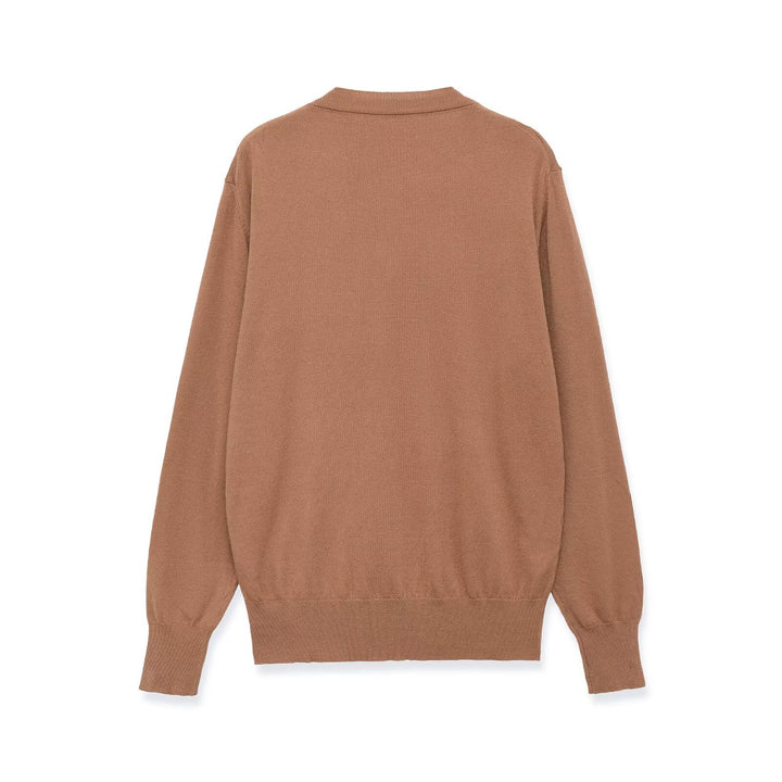 Women's layered pullover with deep V-neck and integrated round neck inlay Mune Fashion
