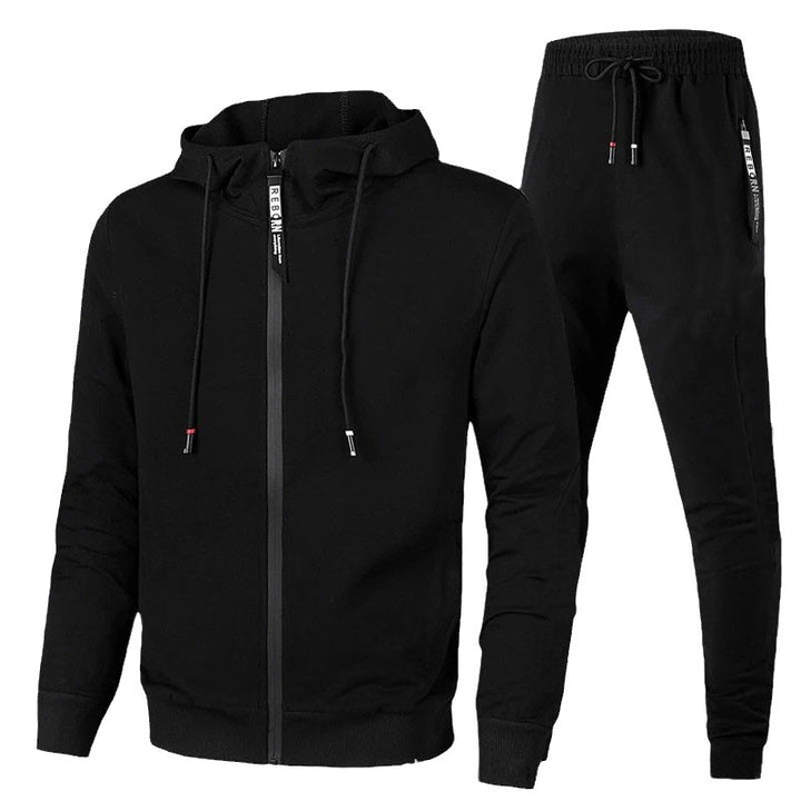 Men's two-piece training set with full zip hoodie, drawstring, and tapered jogging pants Mune Fashion
