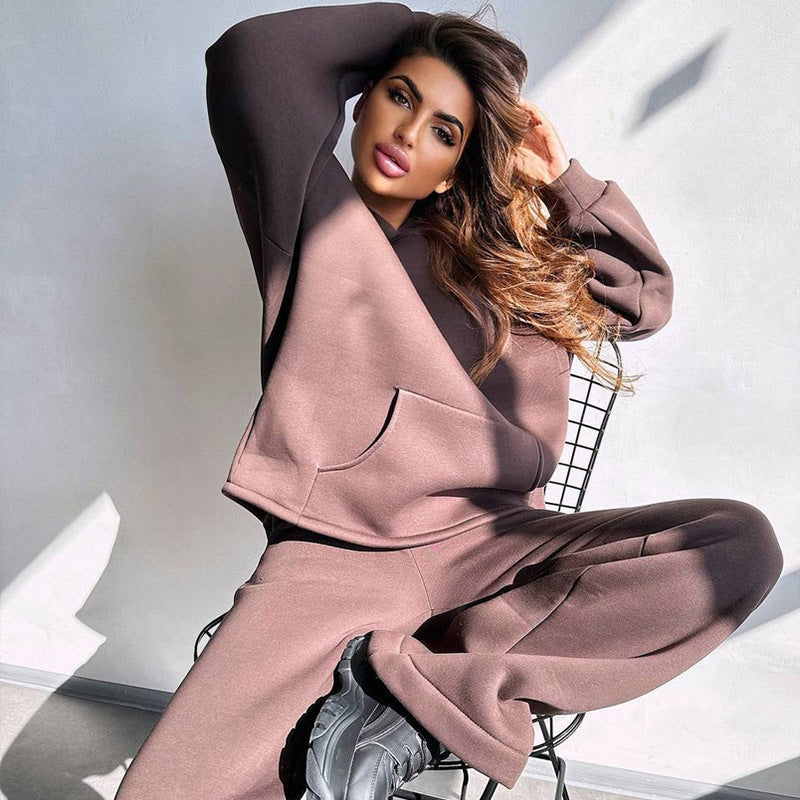 Ladies Cool Oversized Hoodie and Wide Leisure Pants Mune
