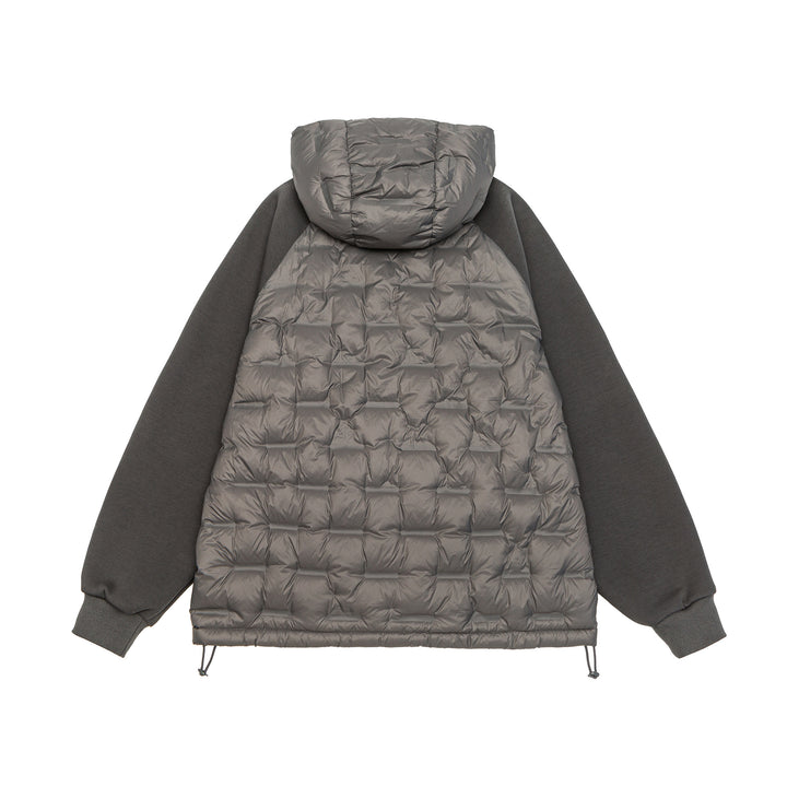 Men's hybrid quilted jacket with padded front, hood, and elastic sleeve cuffs Mune Fashion
