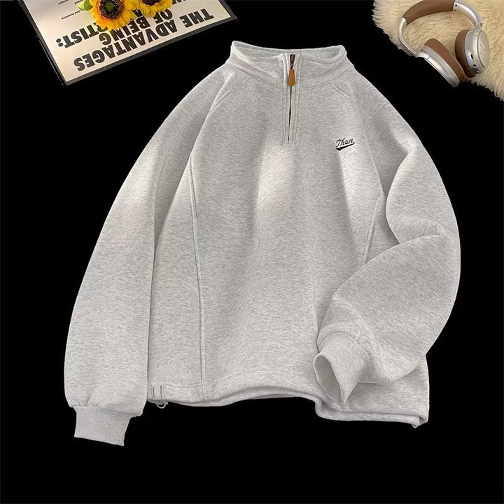 Ladies Urban Fleece Pullover with Stand-up Collar Mune Fashion