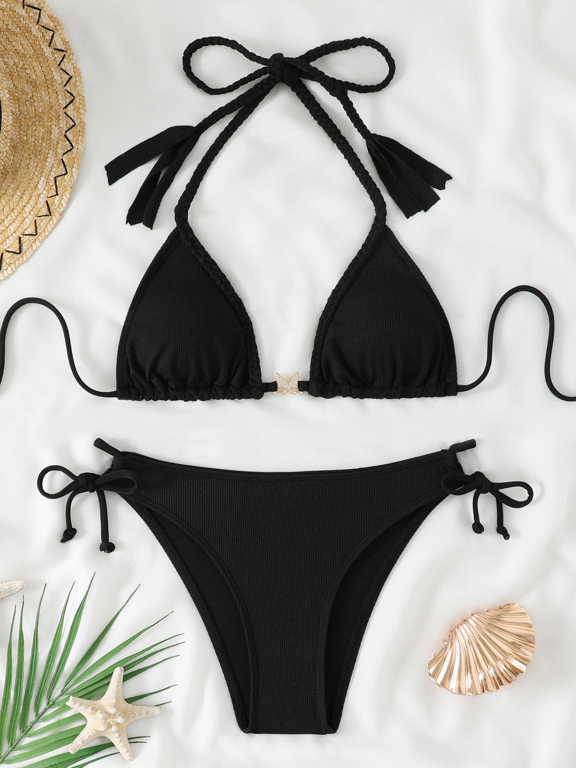 Women's swimsuit set with fringed details and adjustable straps Mune Fashion