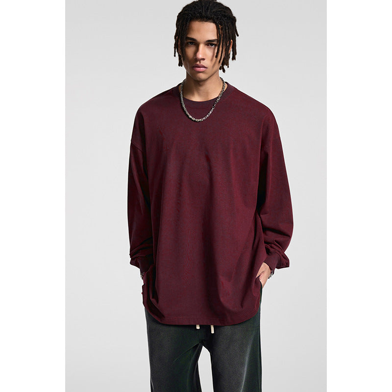 Men's Oversize Long Sleeve Shirt with Dropped Shoulder and Round Neck Mune Fashion