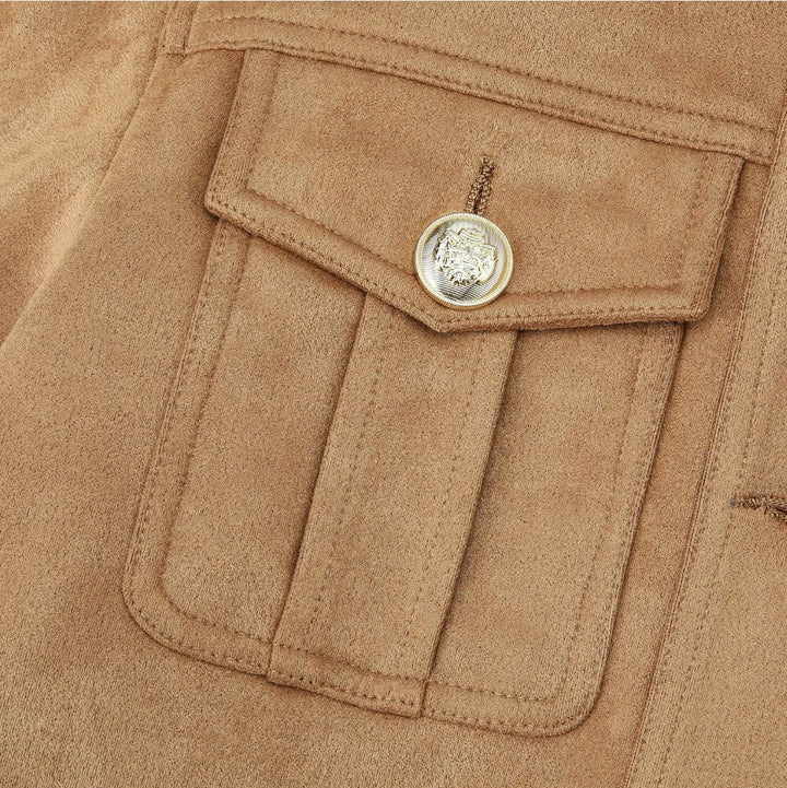 Women Cropped Suede Jacket Mune Fashion