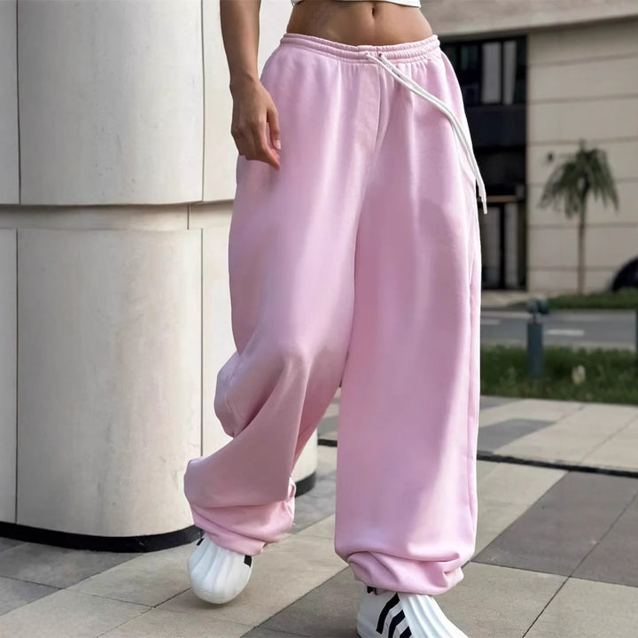 Women's oversized fleece sweatpants with a dropped crotch, drawstring waistband, and casual streetwear fit Mune Fashion