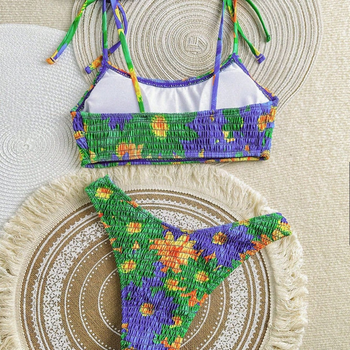 Women's Colorful Floral Pattern Bikini Set Mune Fashion