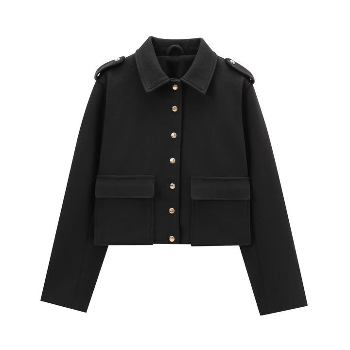 Women's Fashion Short Jacket with Flap Pockets