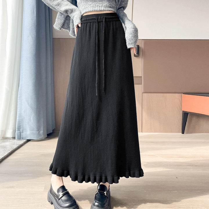 Women's Elegant and Flowing Maxi Skirt with Ruffle Hem Mune Fashion