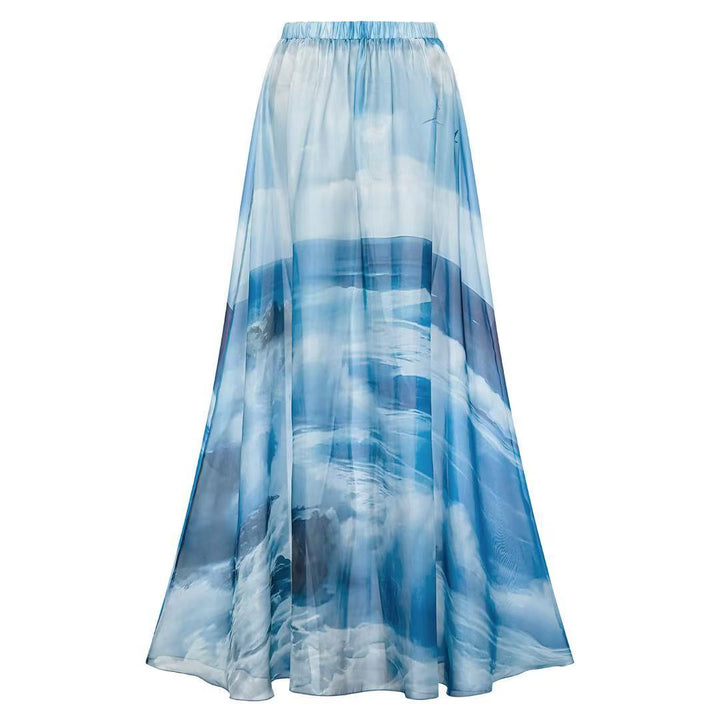 Damen Maxikleid mit Volant und maritimem Design Echo Archiv